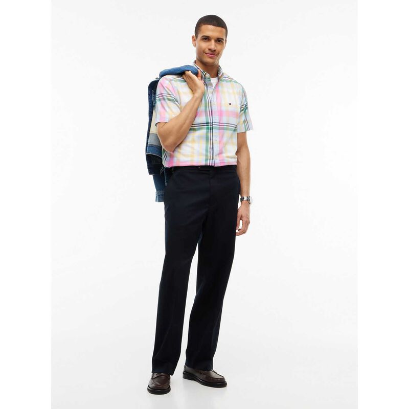 Tommy Hilfiger Regular Fit Plaid Poplin Short Sleeve Shirt image number 3